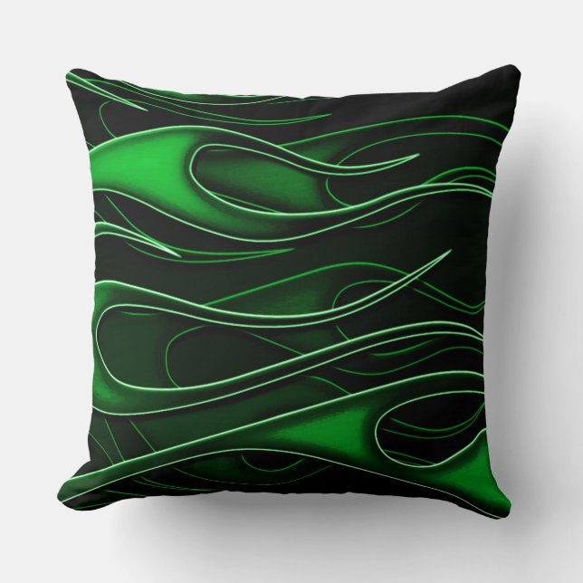 Green Flames Cushion (Front)