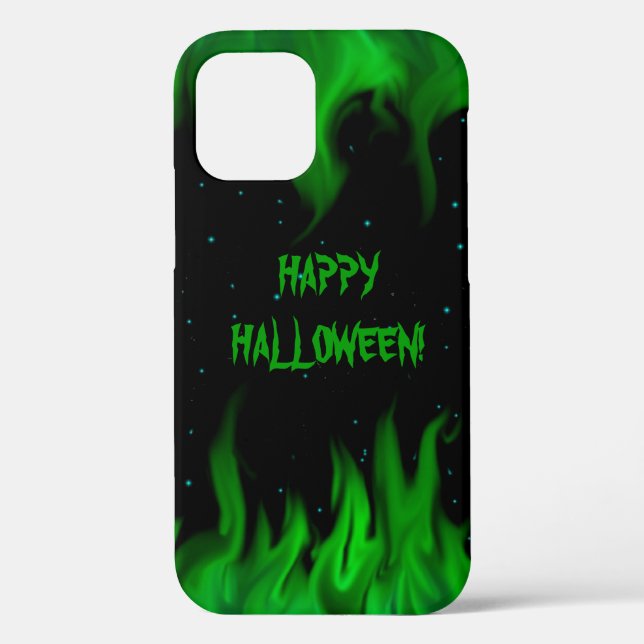 Green Flames in the Starlight Sky Case-Mate iPhone Case (Back)