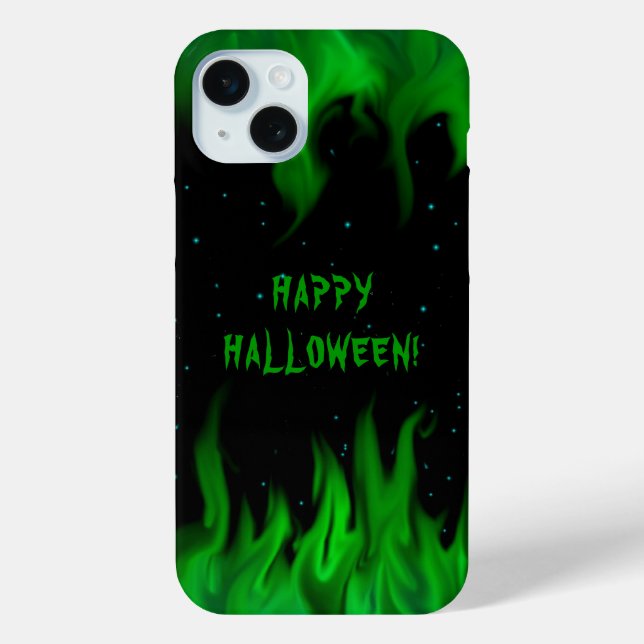 Green Flames in the Starlight Sky Case-Mate iPhone Case (Back)