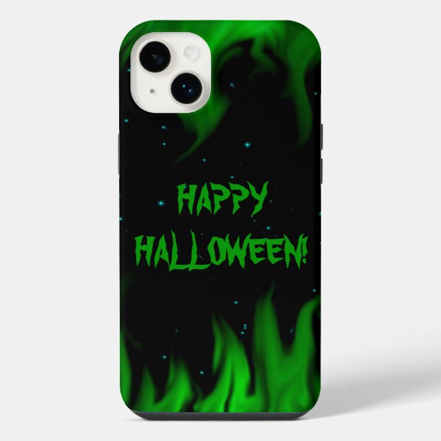 Green Flames in the Starlight Sky iPhone Case (Back)