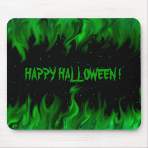Green Flames in the Starlight Sky Mouse Mat