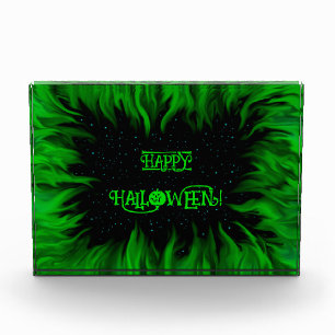 Green Flames in the Starlight Sky Photo Block