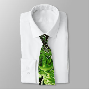 Green Flames Neck Tie