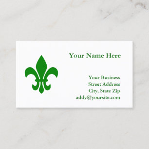 Green Fleur de Lis Business Card