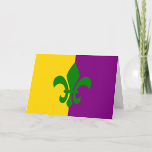 Green Fleur de Lis Card