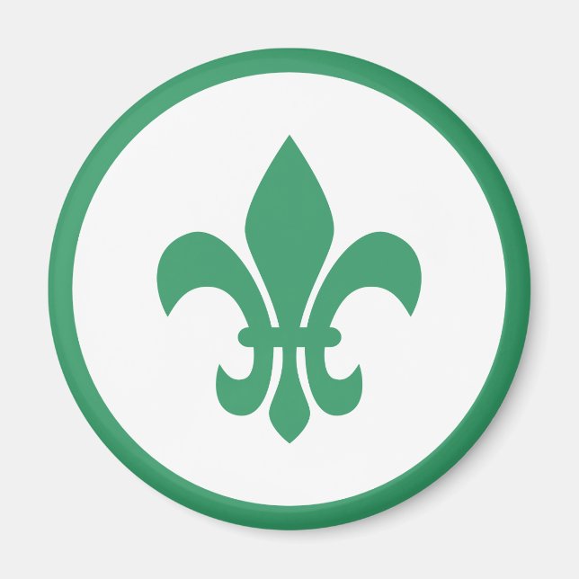 Green Fleur de Lis Magnet (Front)