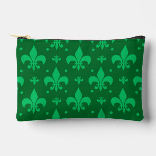 Green Fleur-de-lis Pattern Design  Accessory Pouch