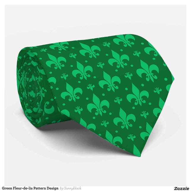 Green Fleur-de-lis Pattern Design  Tie (Creator Uploaded)