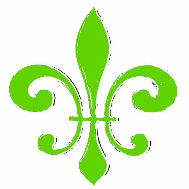 Green Fleur De Lis Standing Photo Sculpture (Front)
