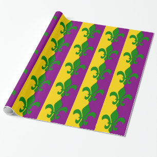 Green Fleur de Lis Wrapping Paper