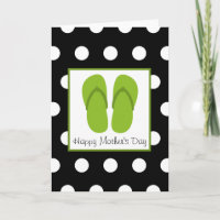 Green Flip Flops / Polka Dots Mother's Day