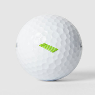 Green floating pool mattress golf balls
