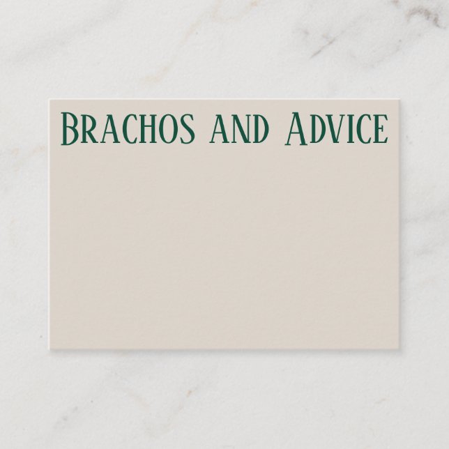Green floral advice card (Front)