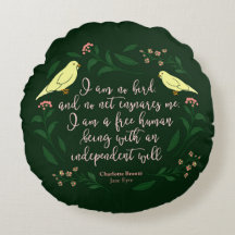 Green Floral Bird Charlotte Bronte Jane Eyre Quote