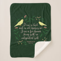 Green Floral Bird Quote Jane Eyre Charlotte Bronte