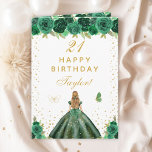 Green Floral Blonde Hair Girl Happy Birthday Card<br><div class="desc">This elegant and glamourous birthday card can be personalised with a name or title such as daughter, granddaughter, niece, friend etc. The design features a beautiful princess with blonde hair and fair skin in a green ball gown. The text combines handwritten script and modern sans serif fonts for a classy...</div>