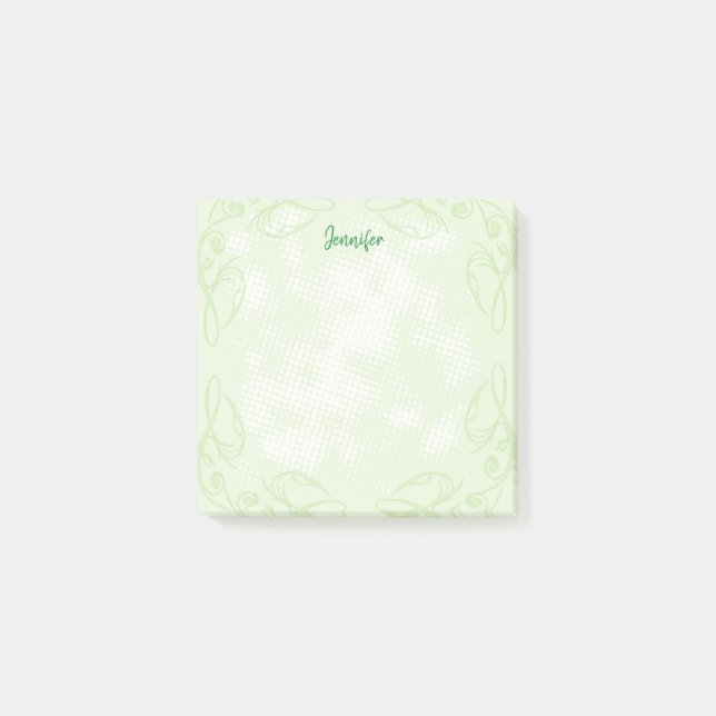 Green Floral Border Post-it Notes (Front)