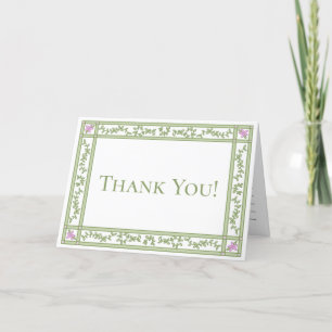 Green Floral Botanic Garden Folded Thank You Card