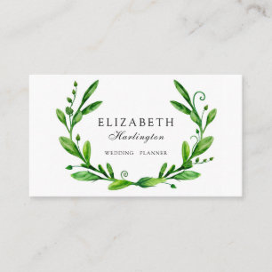 Green floral. Botanical greenery card. Garden Business Card