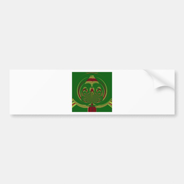 Green Floral Bumper Sticker (Front)
