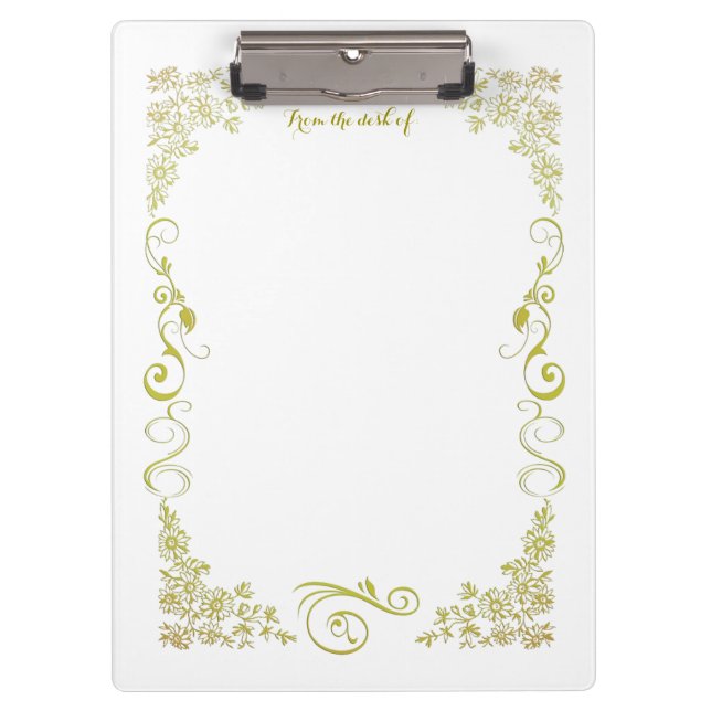 Green Floral Clipboard (Front)