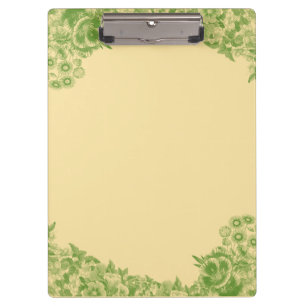 Green Floral Clipboard