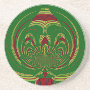 Green Floral Coaster