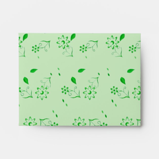 Green Floral Deco Envelope (Front)