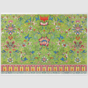 Green floral decoupage tissue tissue paper