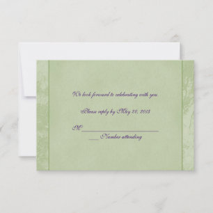 Green Floral Embossed RSVP Invitation