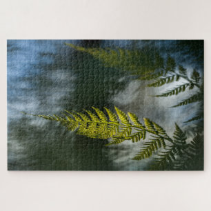 Green Floral Fern Jigsaw Puzzle