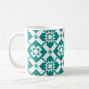Green Floral Geometric Pattern For Everyday Style Coffee Mug