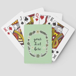 Green Floral Gift Playing Cards
