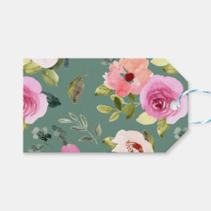 Green & Floral Gift Tags