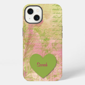 Green Floral Heart iPhone 13 Case