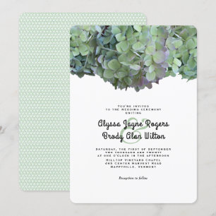 Green Floral Hydrangea Wedding Invitation