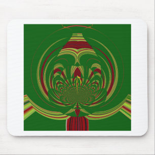 Green Floral. Modern Tribal Edgy design Mouse Mat