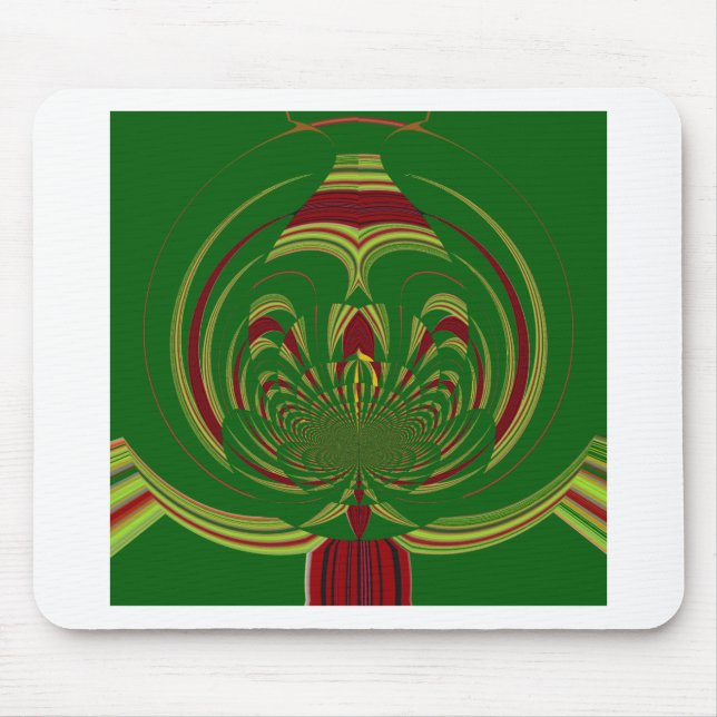 Green Floral. Modern Tribal Edgy design Mouse Mat (Front)