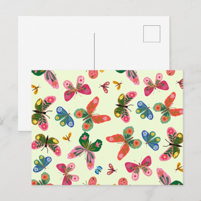 Green Floral Nature Design Postcard (Front/Back)