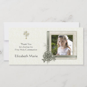 Green Floral, Ornate Frame, Religious Photo Card