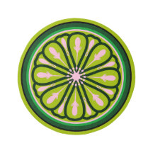 Green Floral Outdoor Round Rugs