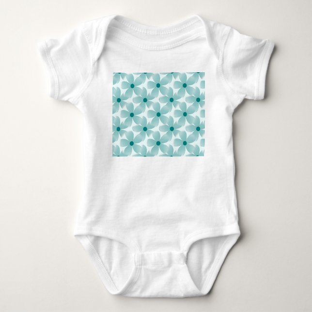 Green floral pattern. baby bodysuit (Front)