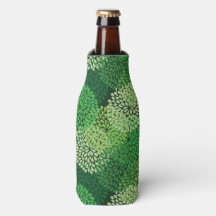 Green floral pattern bottle cooler