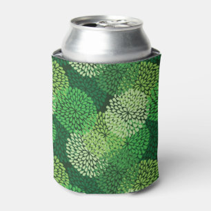 Green floral pattern can cooler