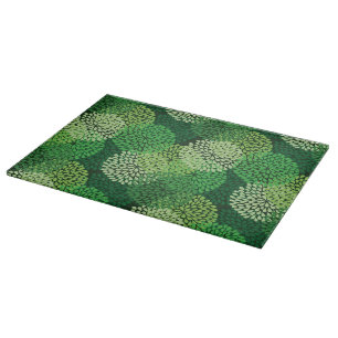 Green floral pattern cutting board