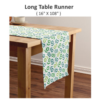 Green Floral Pattern Design Large Long Table Runner