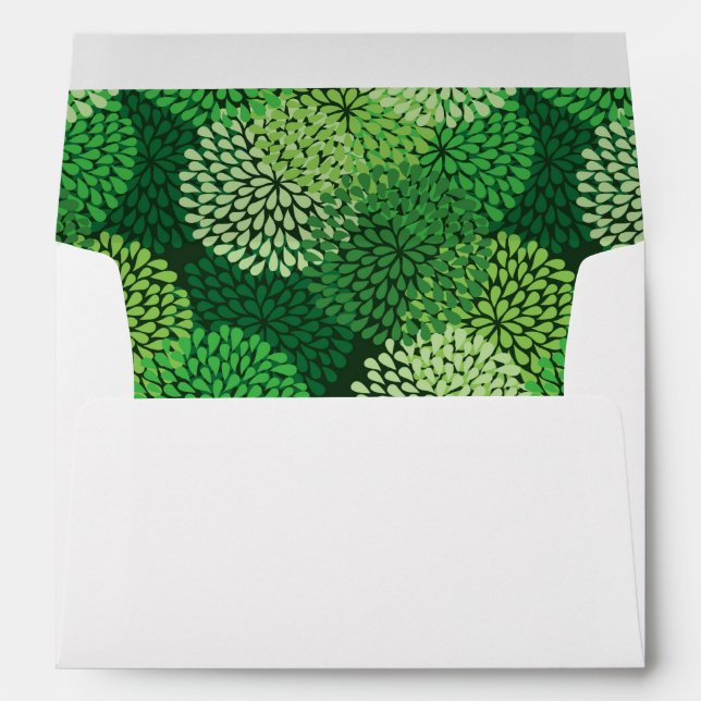Green floral pattern envelope (Back (Bottom))