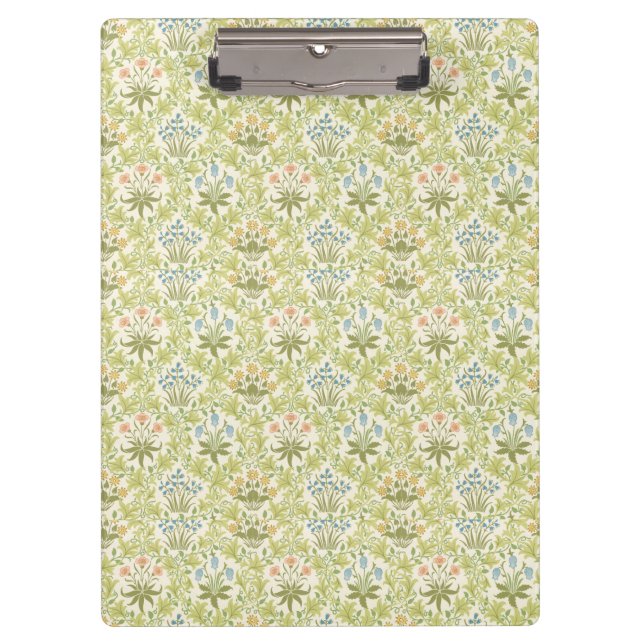 Green floral pattern girly women clipboard (Front)