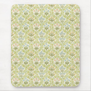 Green floral pattern girly women mouse mat