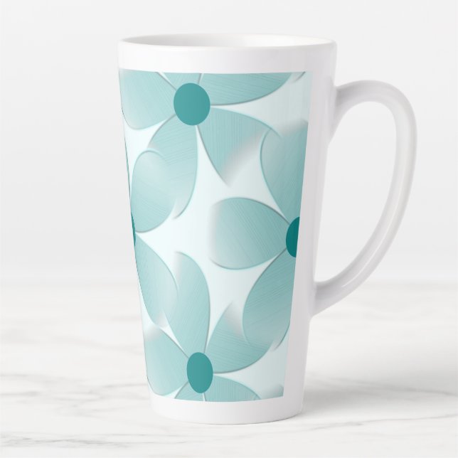 Green floral pattern. latte mug (Right)
